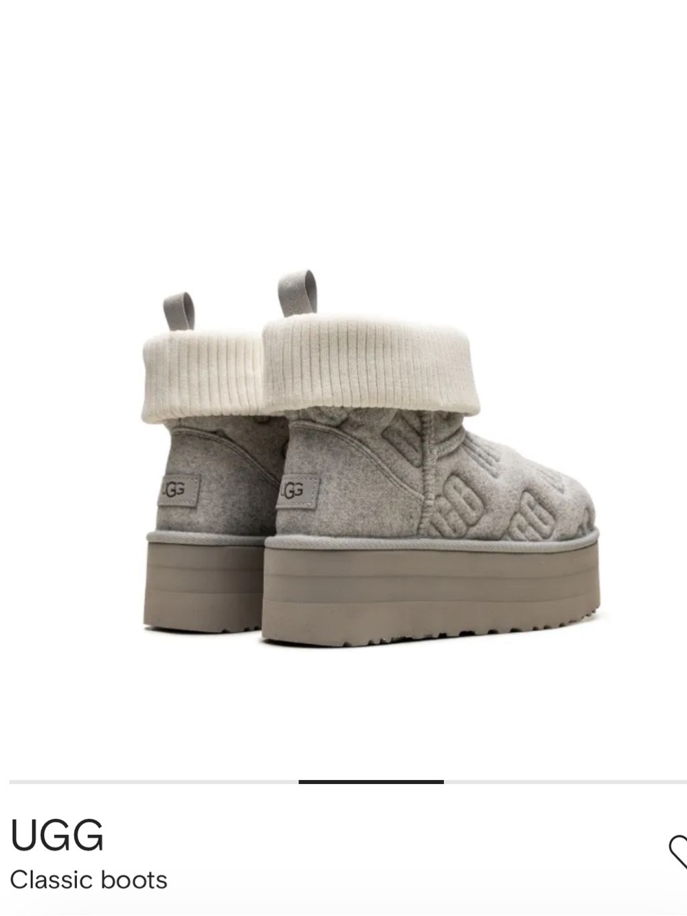 UGG Classic Mini Platform boots in a knit-cuff NWOB Sz 7 - Picture 3 of 12